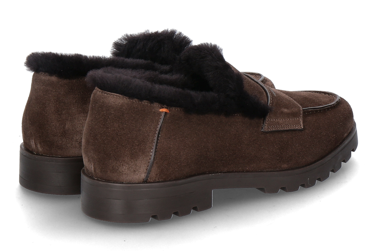 Santoni Damen  Loafer gefüttert VELOURS dark brown_232300074_2