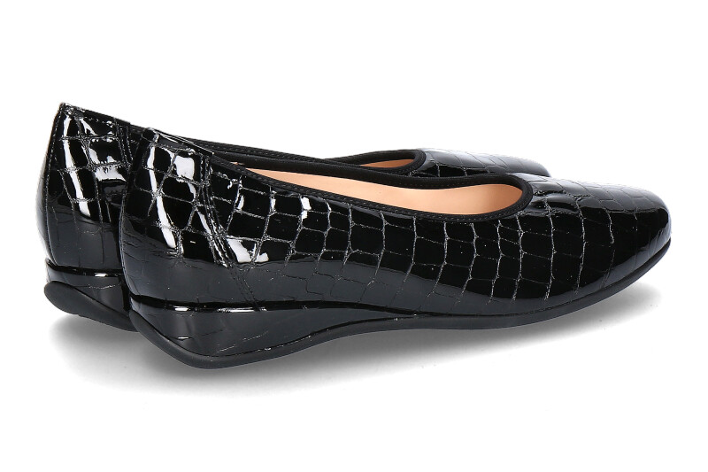 Hassia Slipper PETRA CROCOLACK SCHWARZ (38)