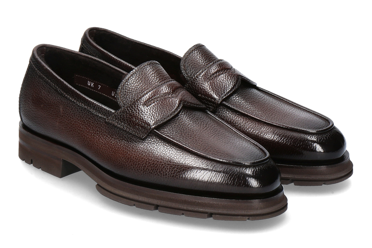 Santoni Herren- Loafer CARLO gefüttert- dunkelbraun/ dark brown