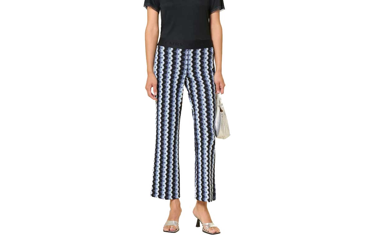 Cambio Straight Leg Häkelhose FAITH- shades of blue/ blau