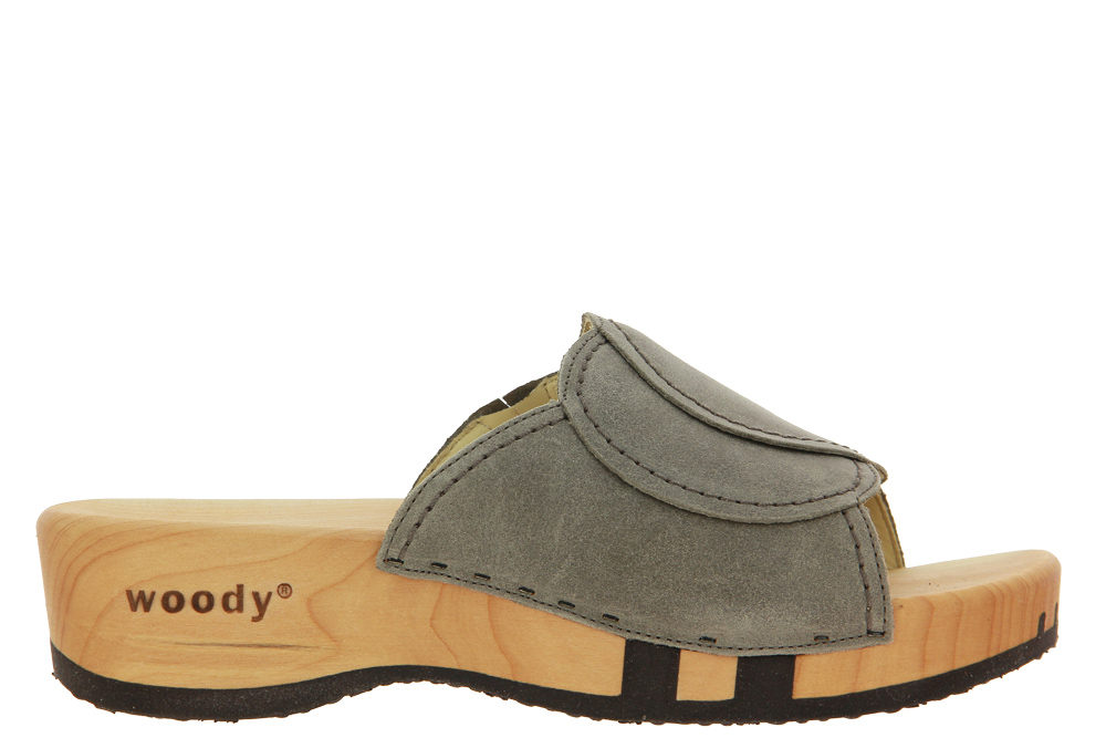 Woody Holzpantolette VANESSA VELOUR SAND