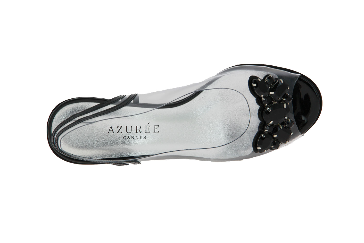 Azuree Cannes Sandale NASAR VERNIS NOIR MOTIF NOIR (42)