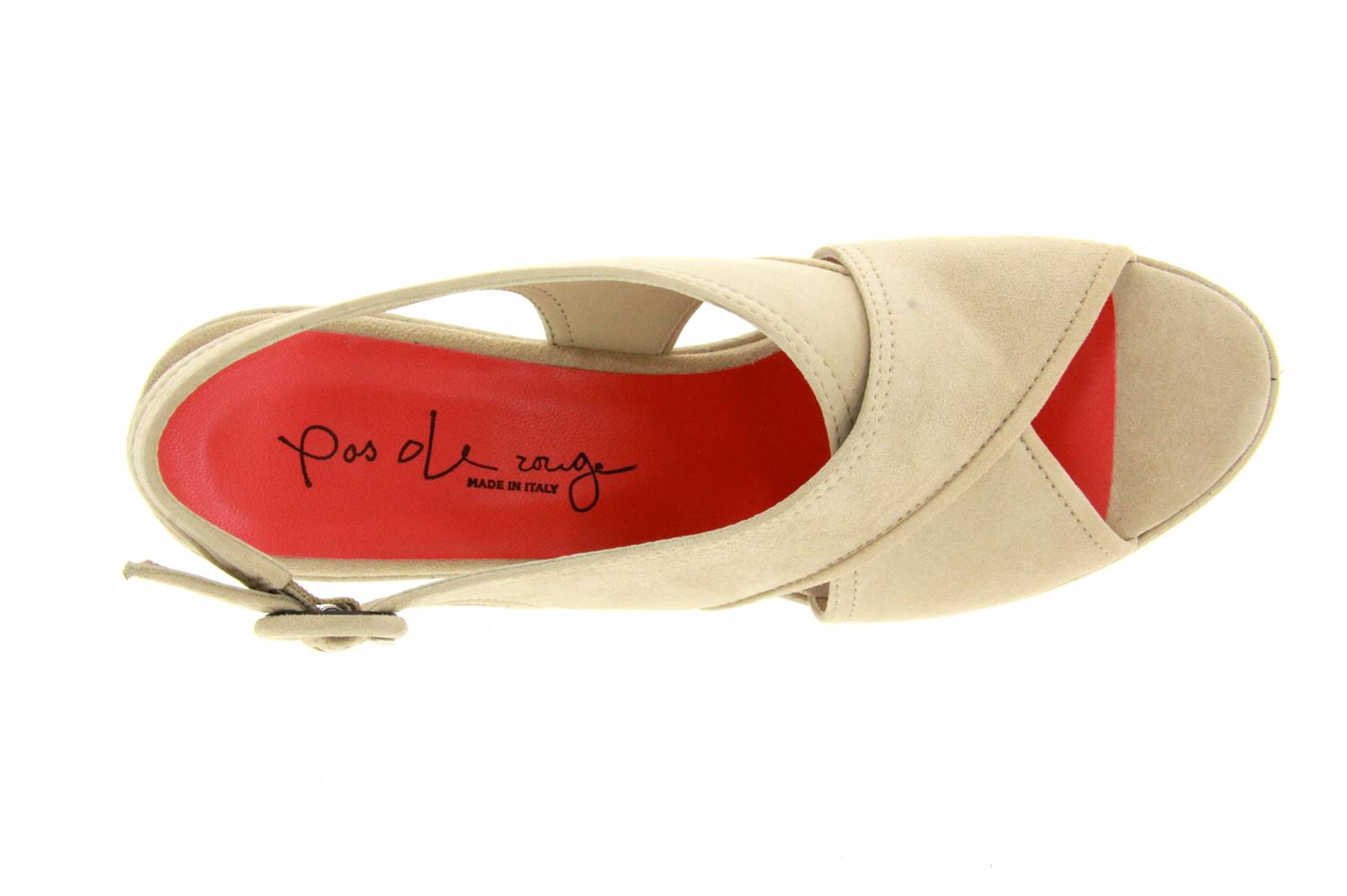 Pas de rouge Keilsandale CLOE CAMOSCIO ECRU LACK BEIGE (38½)