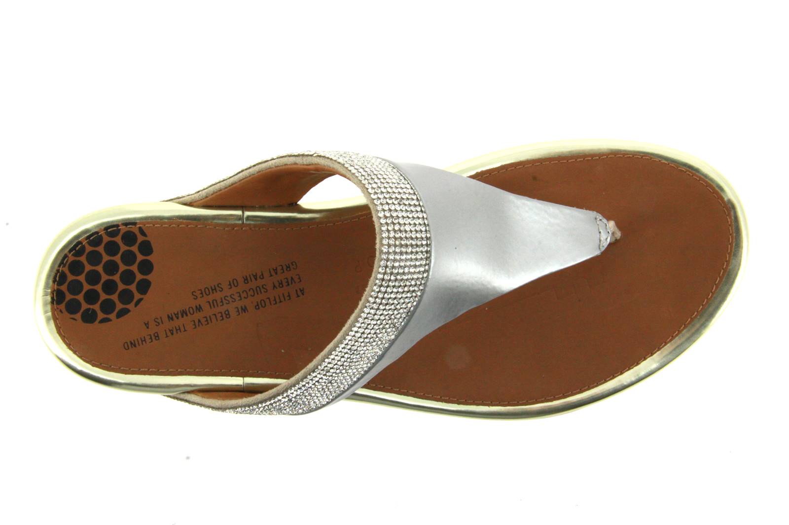 Fitflop Pantolette BANDA MICRO-CRYSTAL TOE-POST PALE GOLD (36)