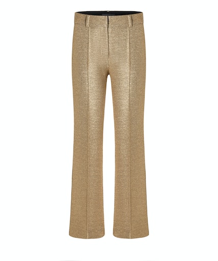 Cambio Hose FRANCE CROPPED GLITTER GLAMOUR BONDED JERSEY -brushed gold 