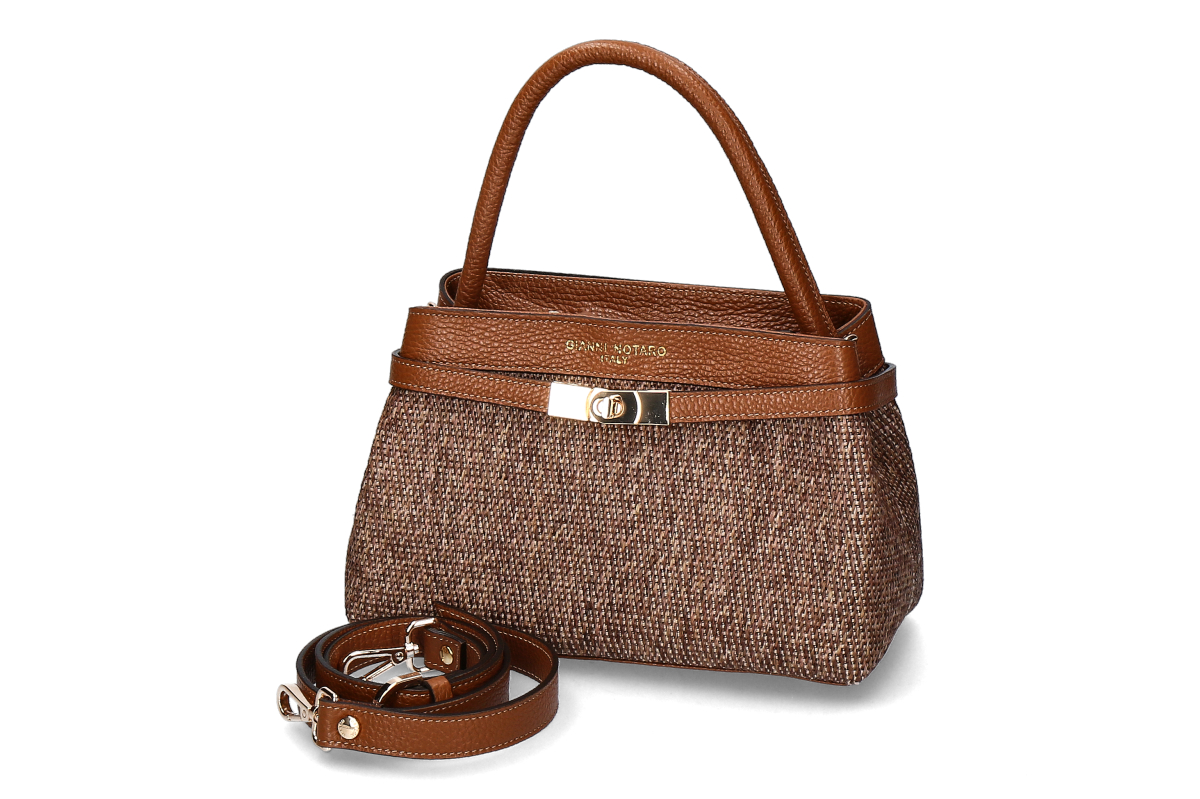 Gianni Notaro Handtasche- cot-camel/ dunkelbraun