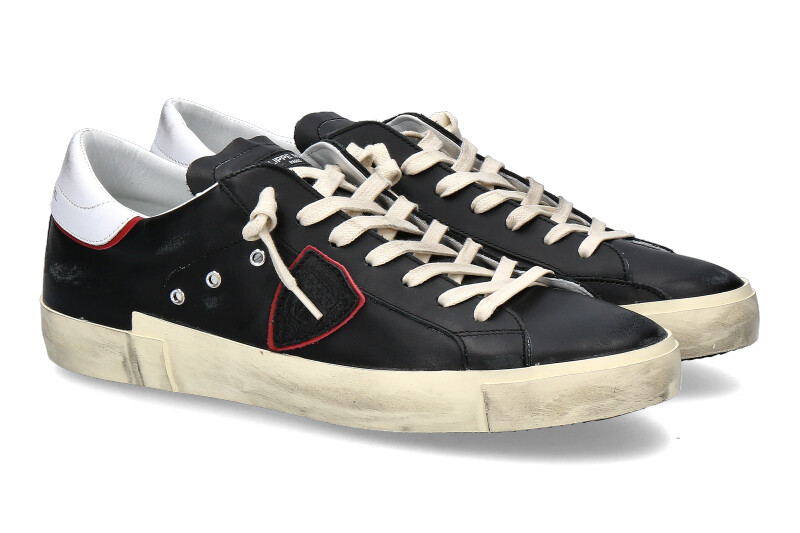 Philippe Model Sneaker PARIS LOW MAN NOIR ROUGE