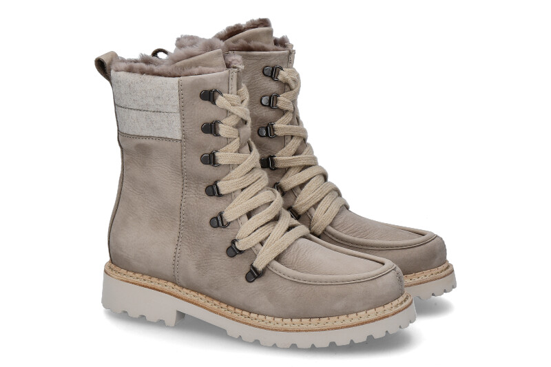 Dirndl + Bua Stiefelette gefüttert NUBUK LODEN TAUPE