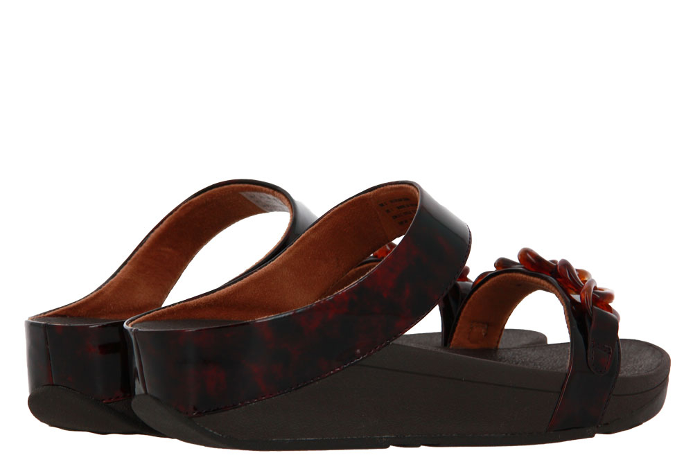 Fitflop Pantolette FINO TORTOISESHELL CHAIN SLIDE CHOCOLATE BROWN (42)