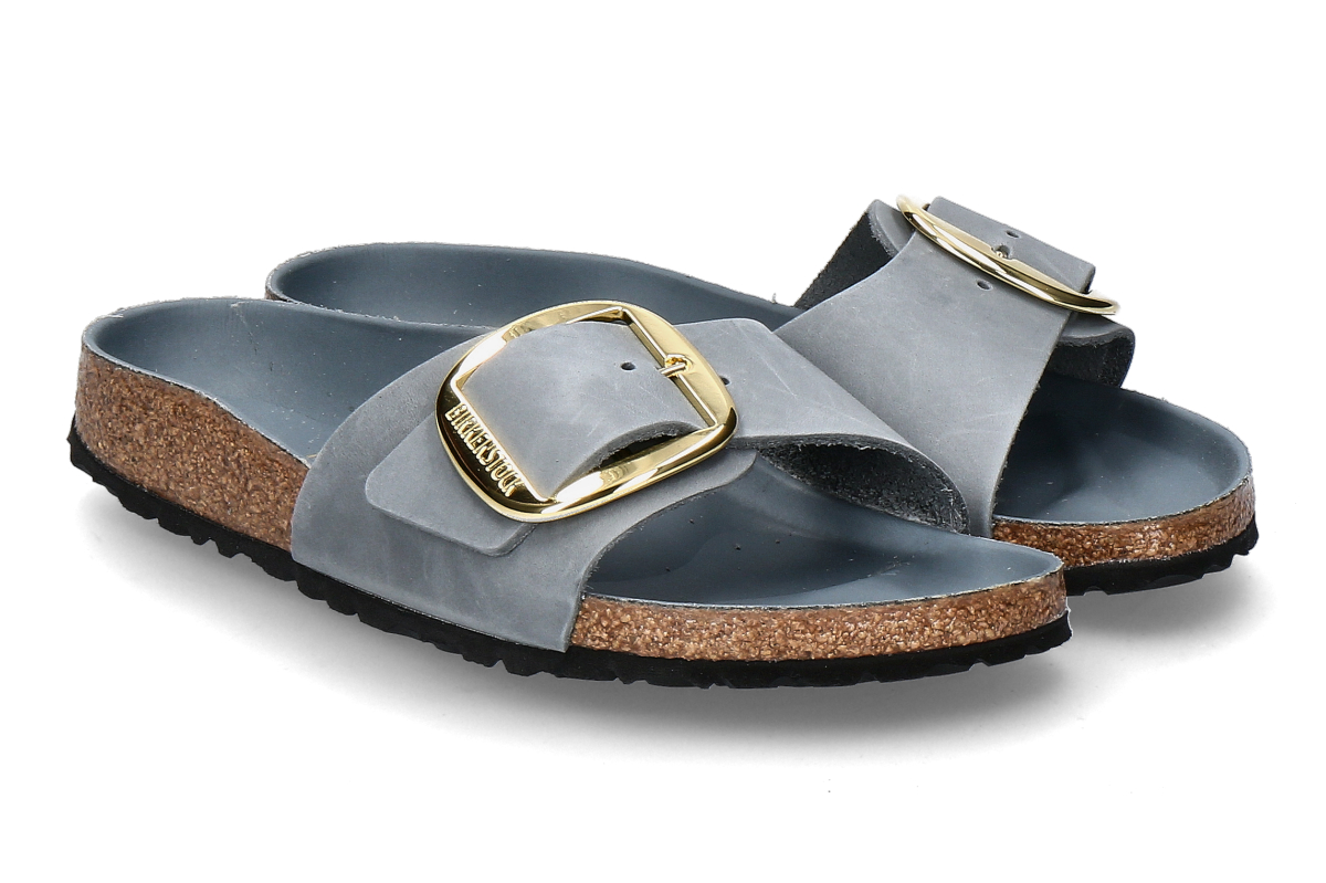Birkenstock Damen- Pantolette MADRID BIG BUCKLE- grau/ basalt gray