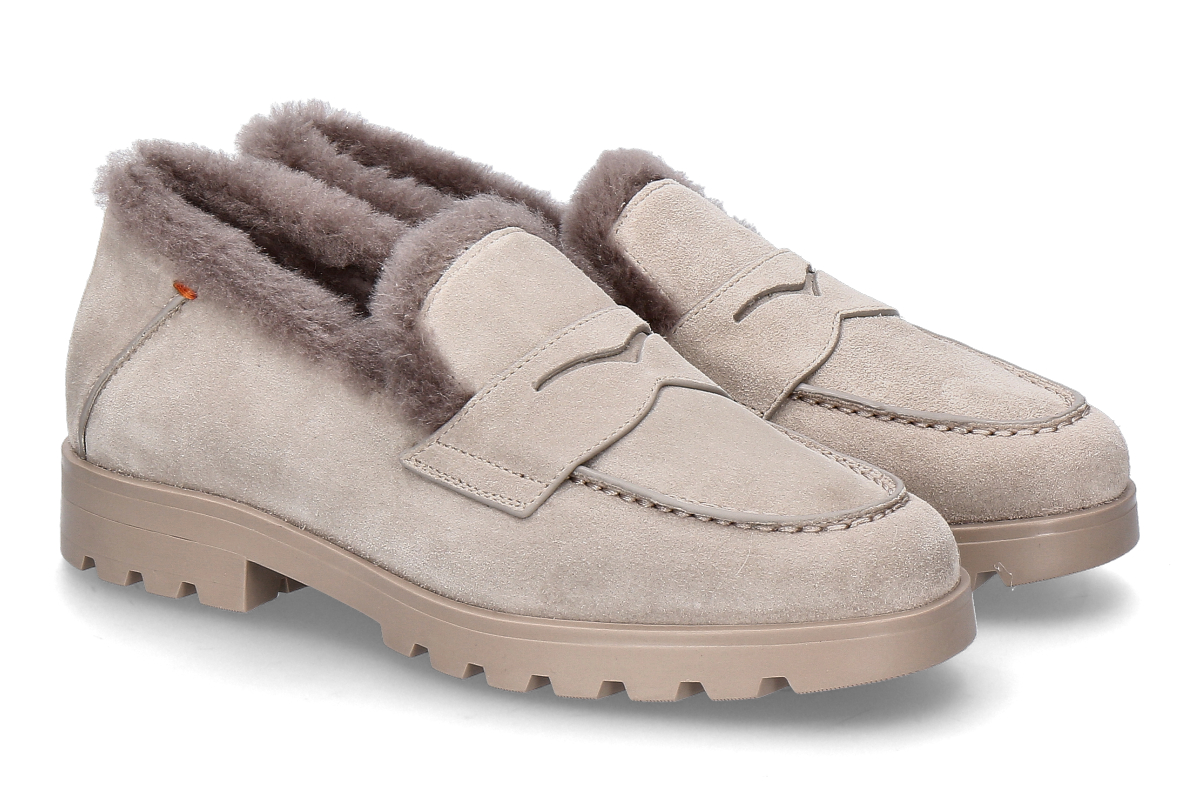 Santoni Damen- Loafer gefüttert DETR VELOURS- brown/ taupe