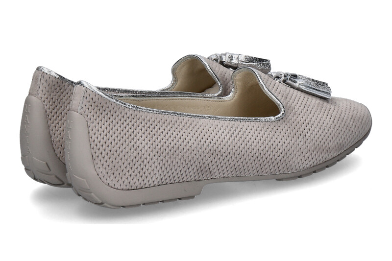 Mania Ballerina im Pantoffelschnitt CAMOSCIO PERLATO ARGENTO (37 )
