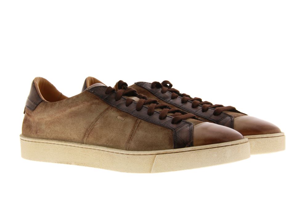 Santoni Sneaker CAMOSCIO TAUPE NAPPA MORO (42)