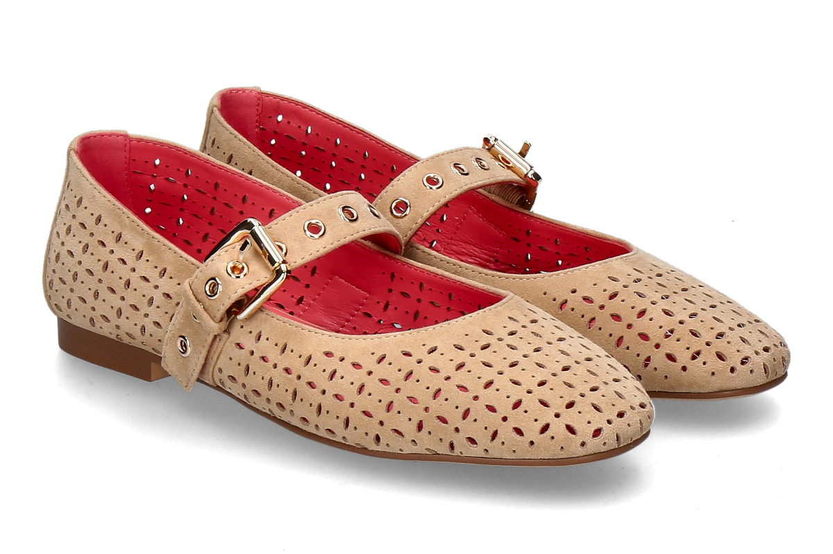 Blackrose Ballerina LECCE- kid suede camel/ hellbraun