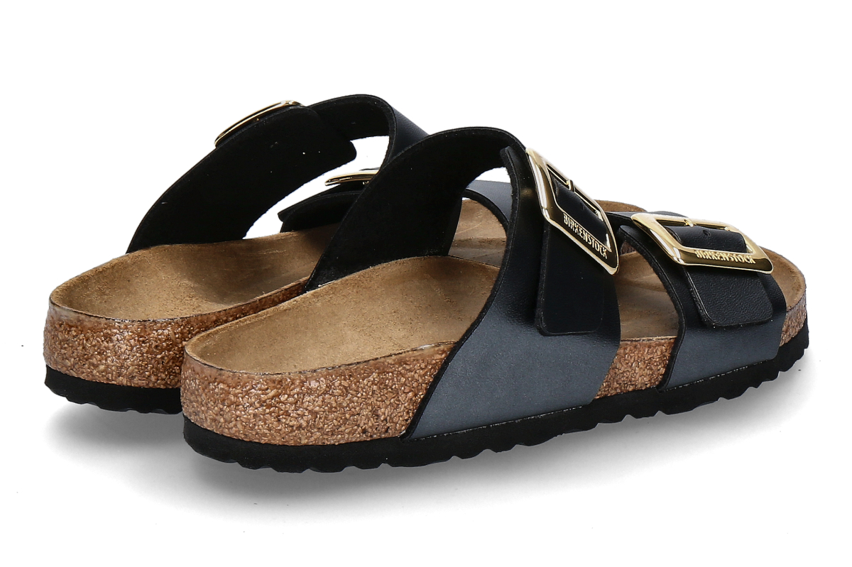 Birkenstock Pantolette SYDNEY SCHMAL CUSHION BUCKLE- metallic black_274000016_2