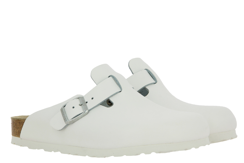 Birkenstock Pantolette BOSTON NORMAL NATURLEDER WEIß