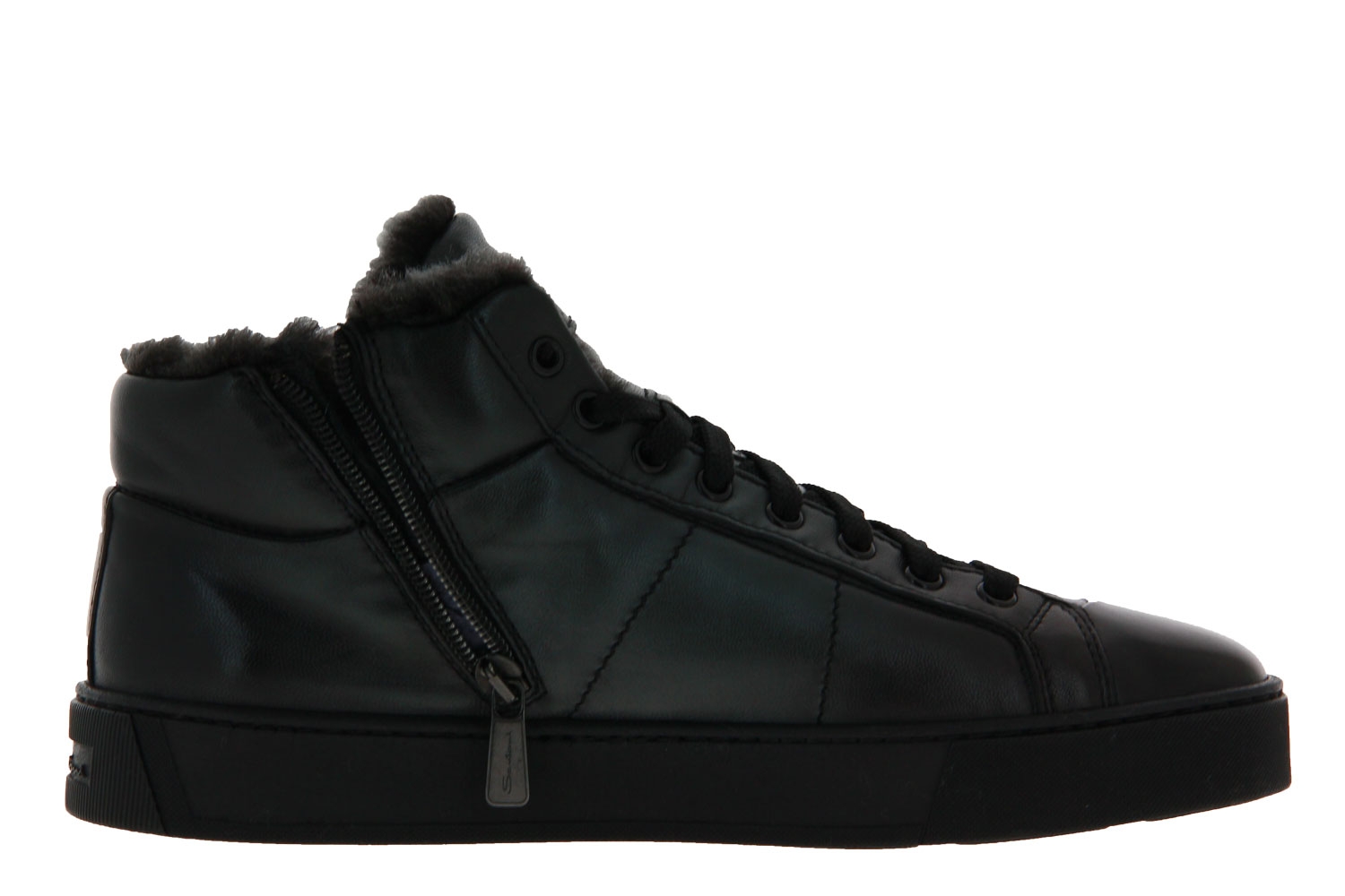Santoni Sneaker gefüttert LEATHER ANTRACITE (42)