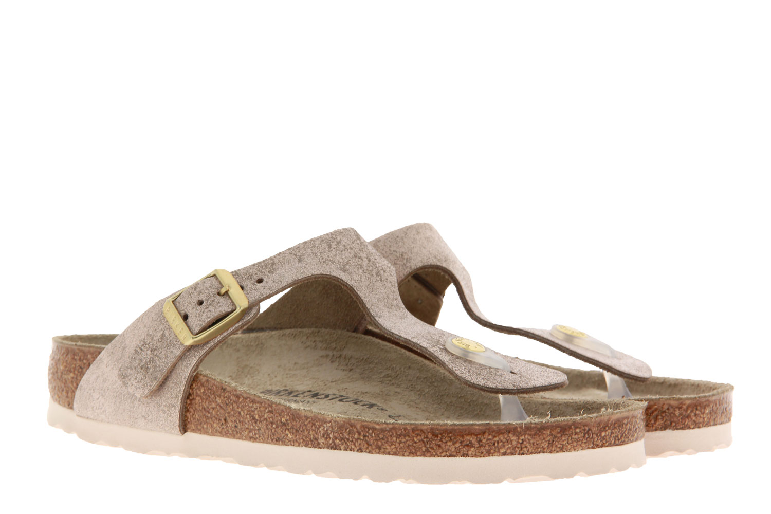 Birkenstock Pantolette GIZEH BS NORMAL WASHED METALLIC ROSE GOLD (38)