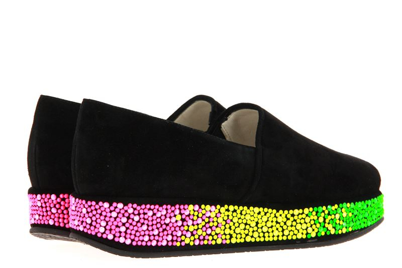 Mania Plateauslipper CAMOSCIO NERO NEON (38)