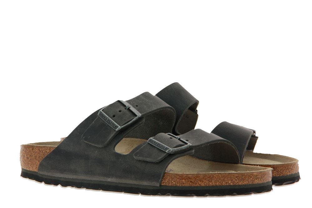 Birkenstock Pantolette ARIZONA NORMAL NUBUKLEDER IRON (40)