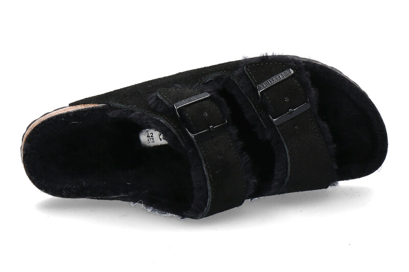 Birkenstock Pantolette gefüttert ARIZONA SCHMAL FUR BLACK (42)