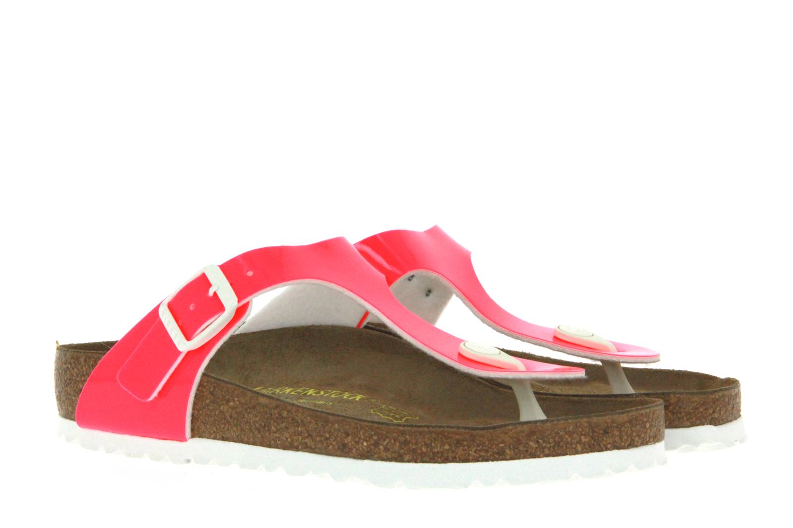 Birkenstock Pantolette GIZEH NORMAL BIRKO-FLOR PATENT NEON PINK (39)
