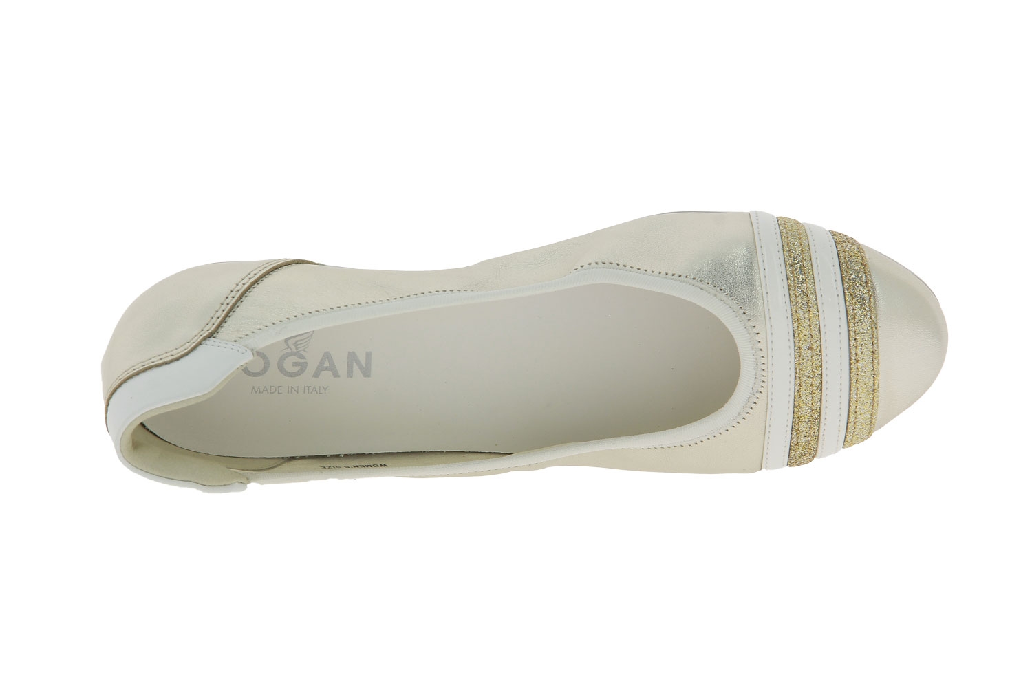 Hogan Ballerina NEW TRIM. FASC. PIPING BIANCO PLATINO  (40)