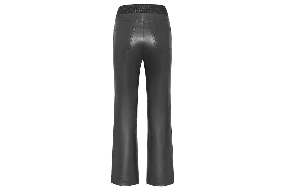 Cambio Flared Kunstlederhose FELICE- schwarz/ black