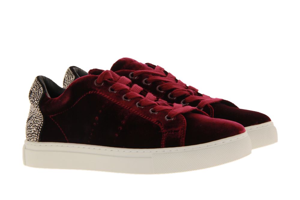 Lola Cruz Sneaker SMILEY SAMT BURGUNDI (37 )