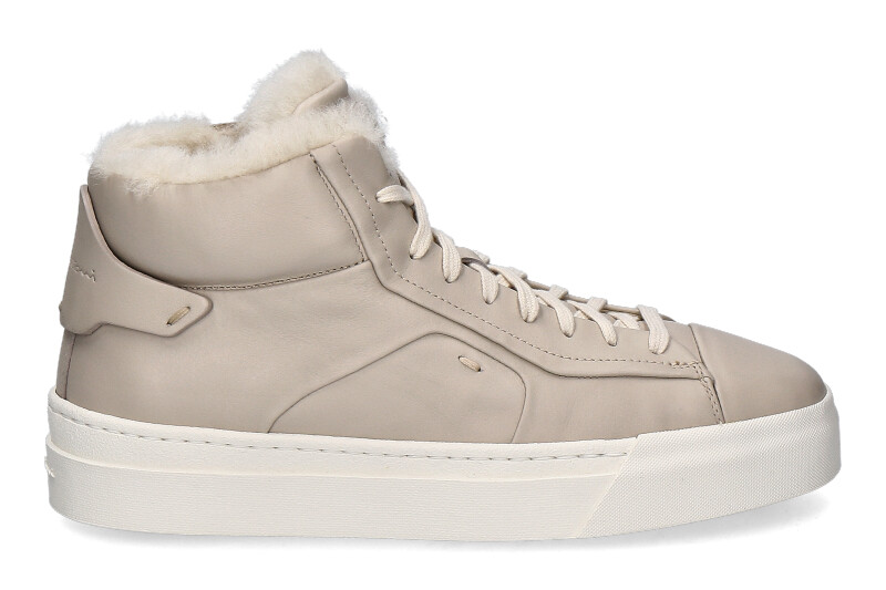 Santoni Damen- Mid- Cut Sneaker gefüttert NAPPA BEIGE