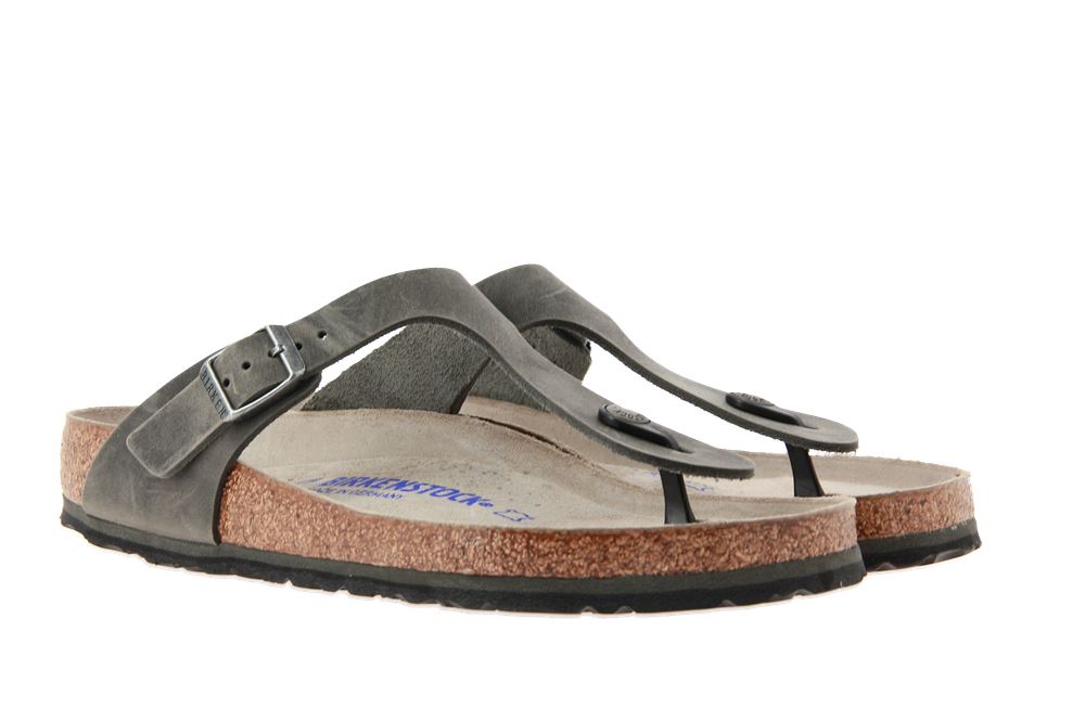 Birkenstock Pantolette GIZEH NORMAL NUBUKLEDER IRON (45)