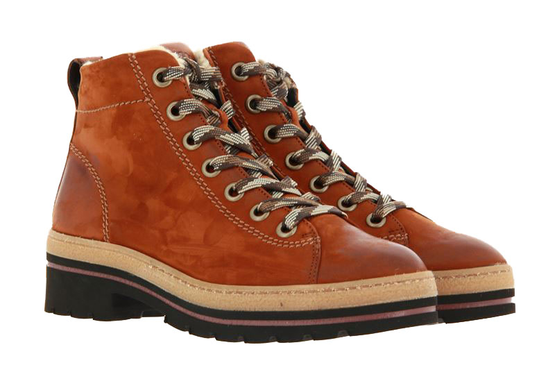 Paul Green Schnürboots NUBUK CALF COGNAC SADDLE (41)