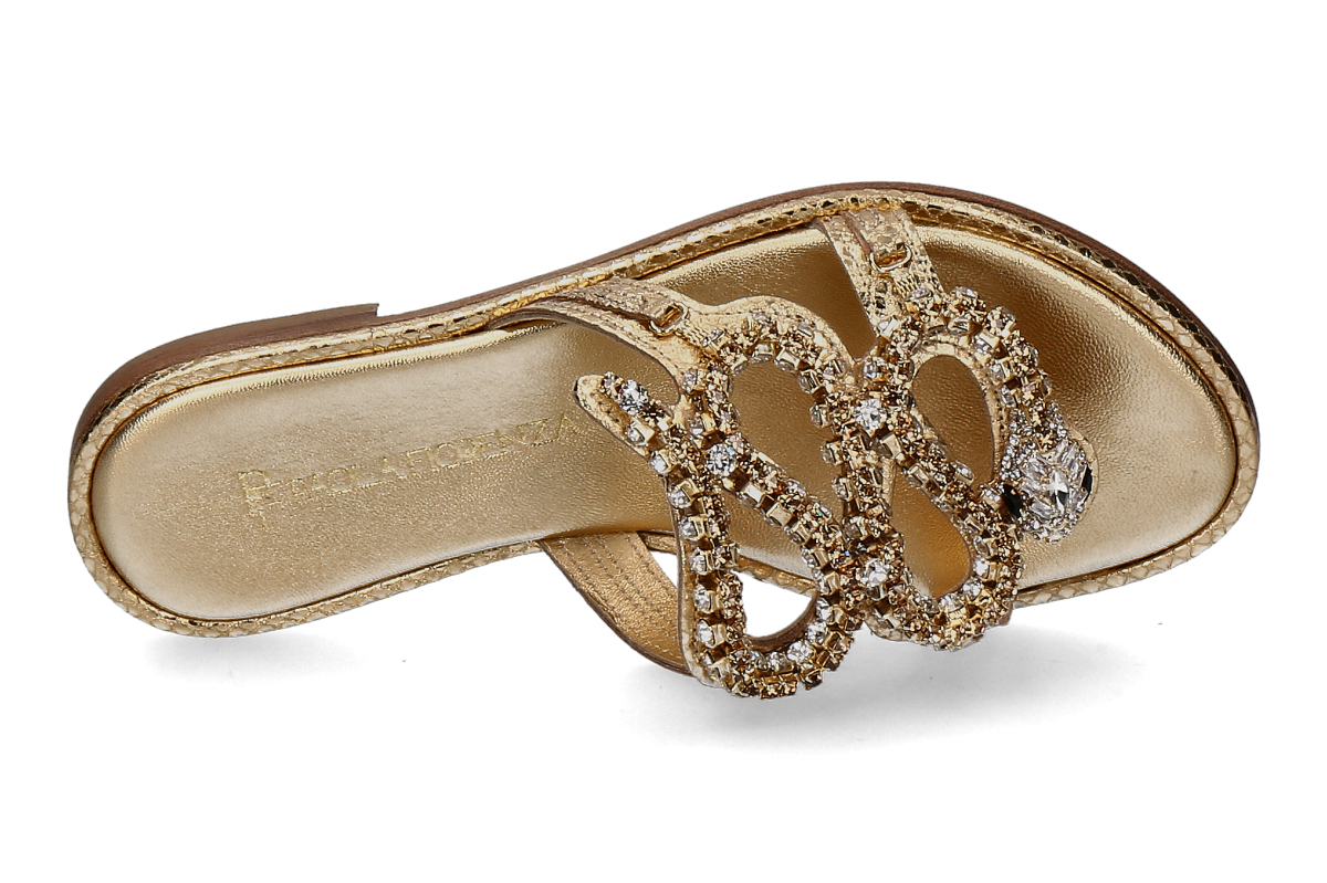 Paola Fiorenza Pantolette PELLE SNAKE- gold_271900151_5
