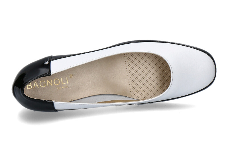 Bagnoli Slipper VERNICE NERO NAPPA BIANCO  (39)