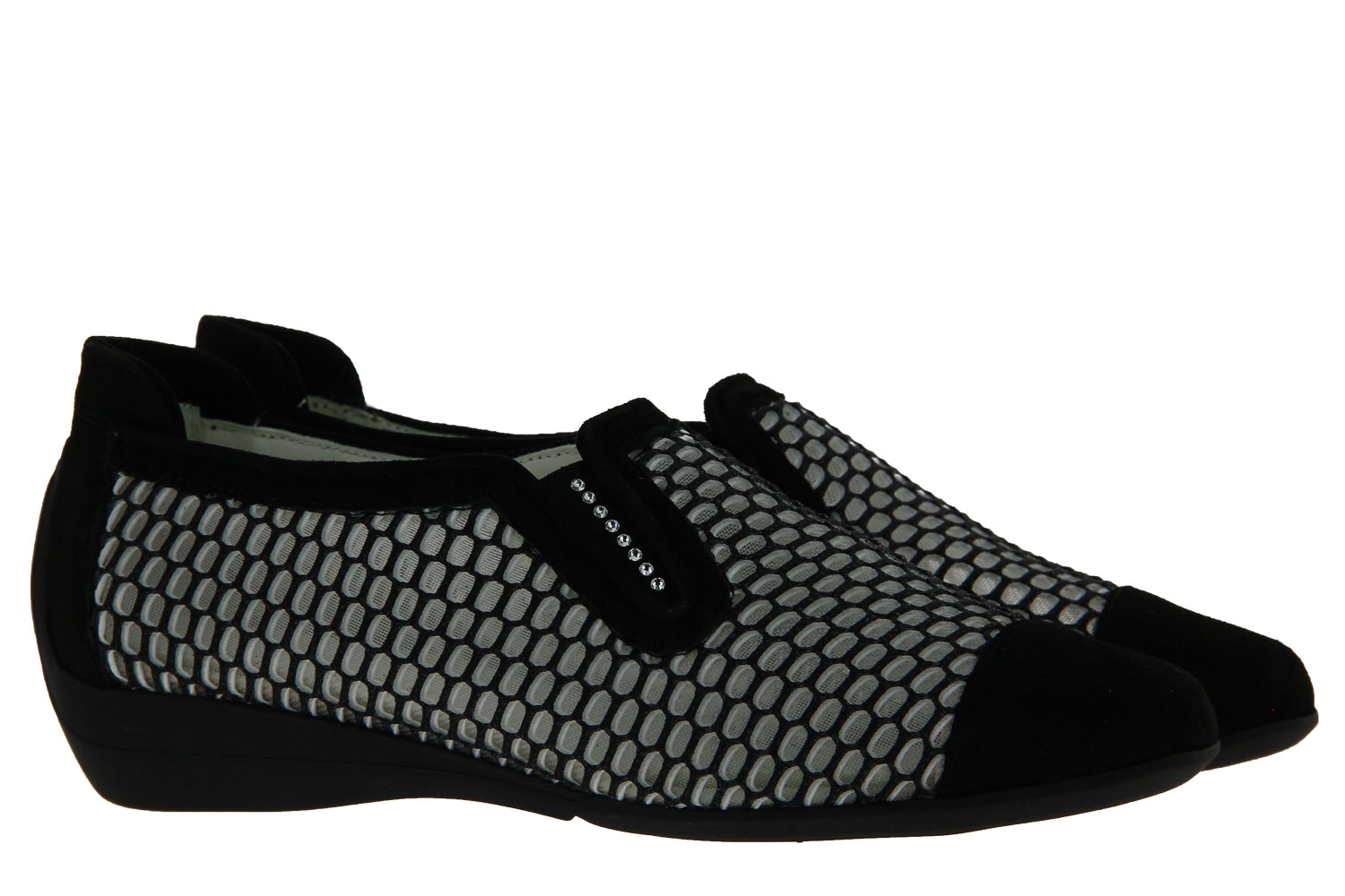 Mania Halbschuh CAMOSCIO NERO BIANCO  (39)