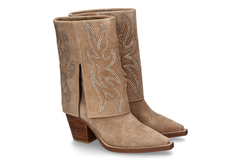 Alma en pena Cowboy Boots CROSTA VISON- beige