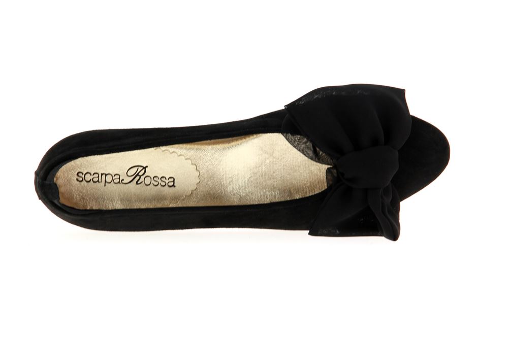 Scarparossa Ballerina CAMOSCIO FIOCCO SETA NERO (39)