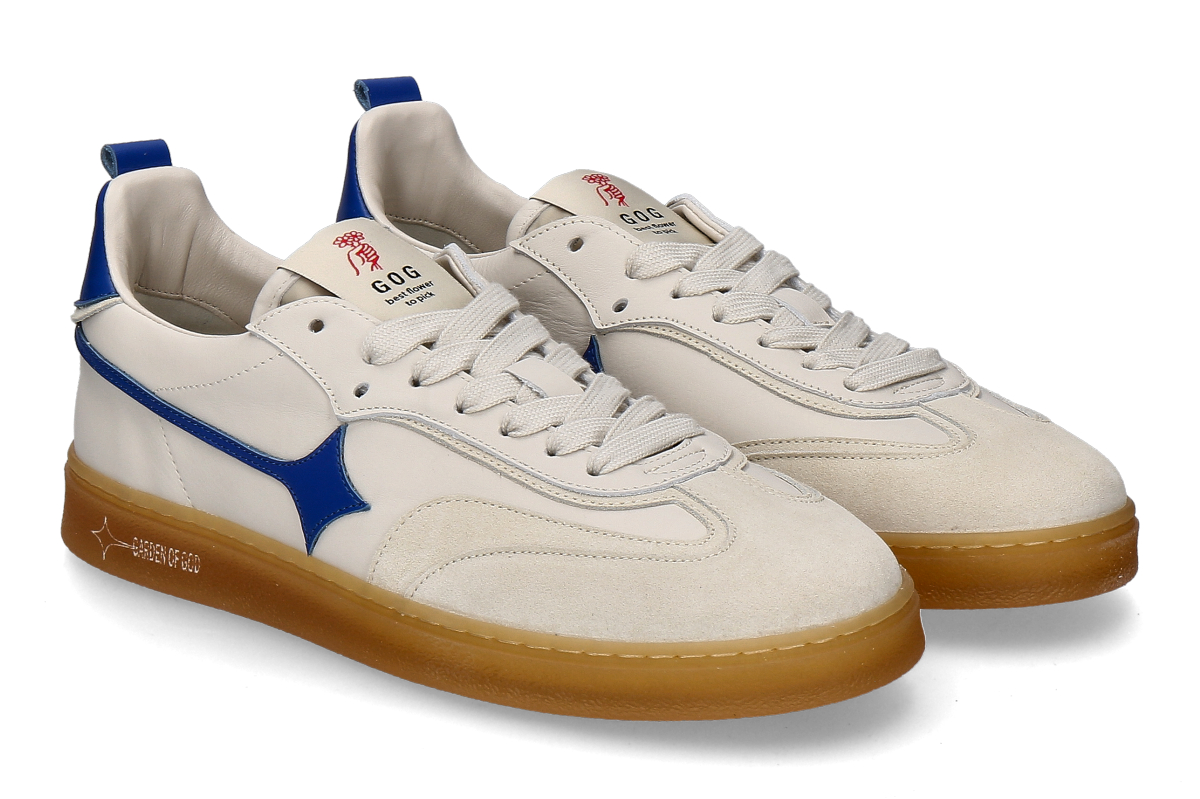 Garden of God Herren- Sneaker EARTH LEA- off-white/ kobaltblau