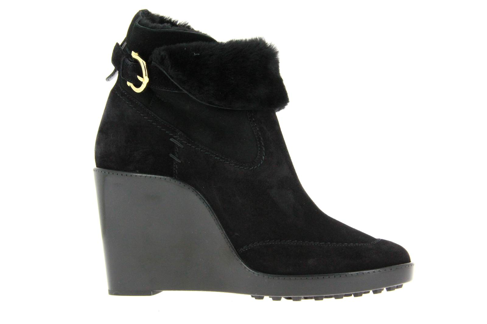 Salvatore Ferragamo Keilstiefelette RENO SUEDE CALF NERO (38½)