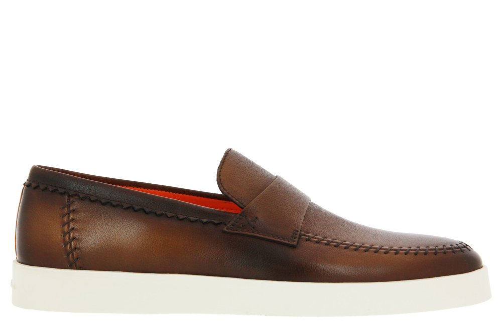 Santoni Slipper LEATHER BROWN