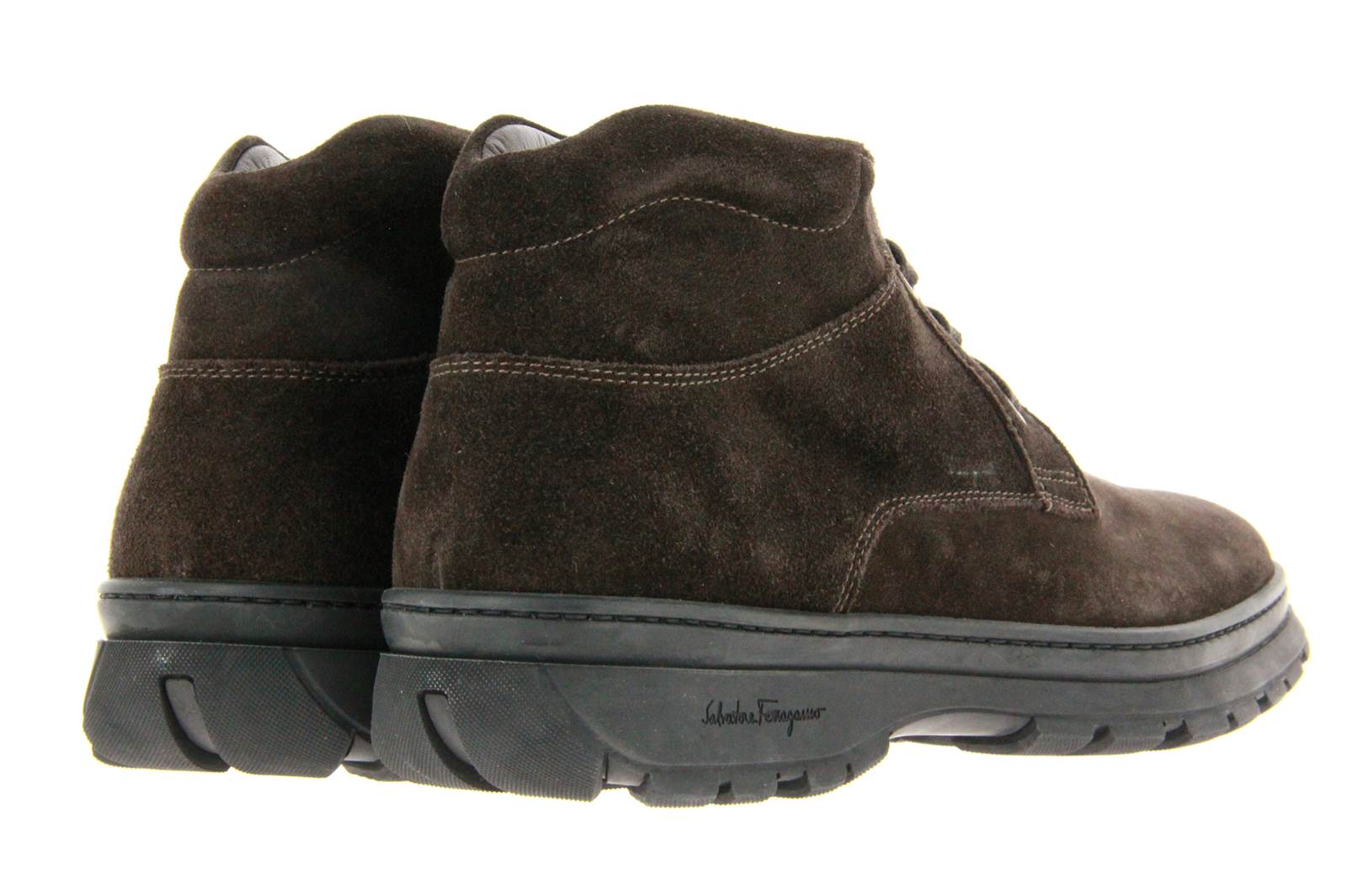 Salvatore Ferragamo Schnürstiefelette COLLIN NEW CHOCOLATE SUEDE (46½)