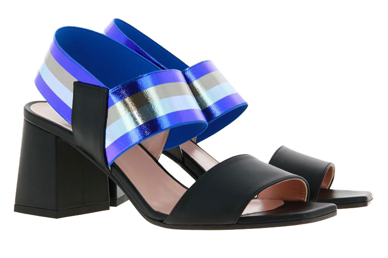 Pollini Sandalette VITELLO NERO BLU (39)
