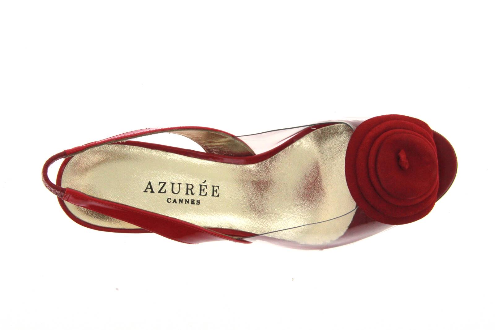 Azurée Cannes Sandale NATAL VERNIS ROUGE VELOUR ROUGE (39½)