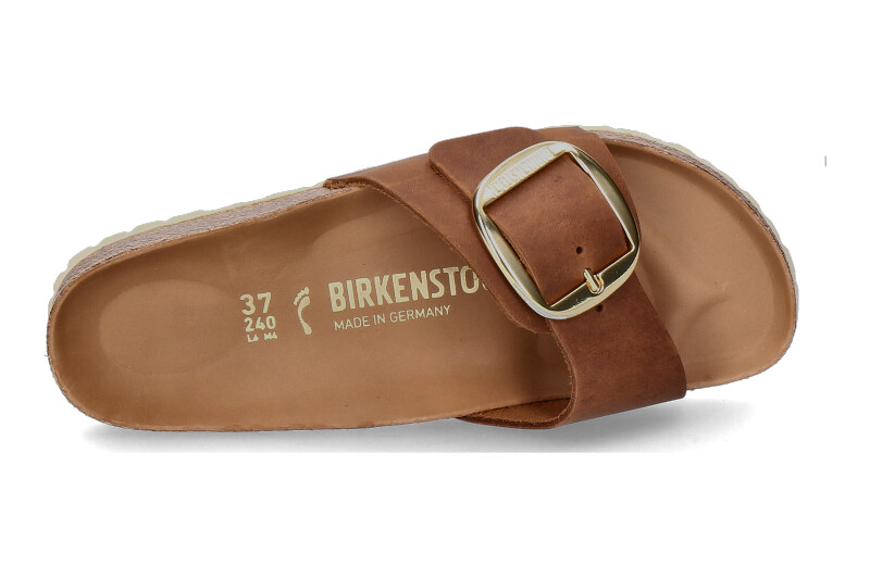 Birkenstock Pantolette SCHMAL MADRID BIG BUCKLE COGNAC (36)