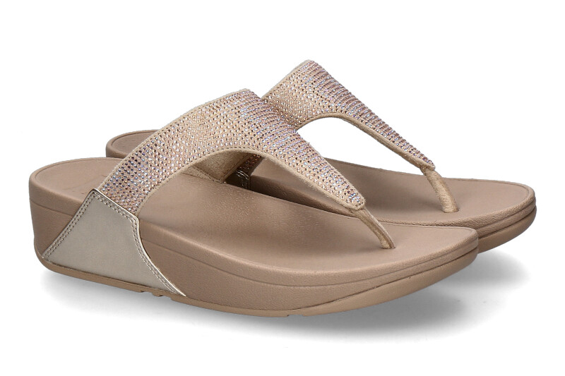 Fitflop Zehentrenner LULU CRYSTAL EMBELLISHED latte beige