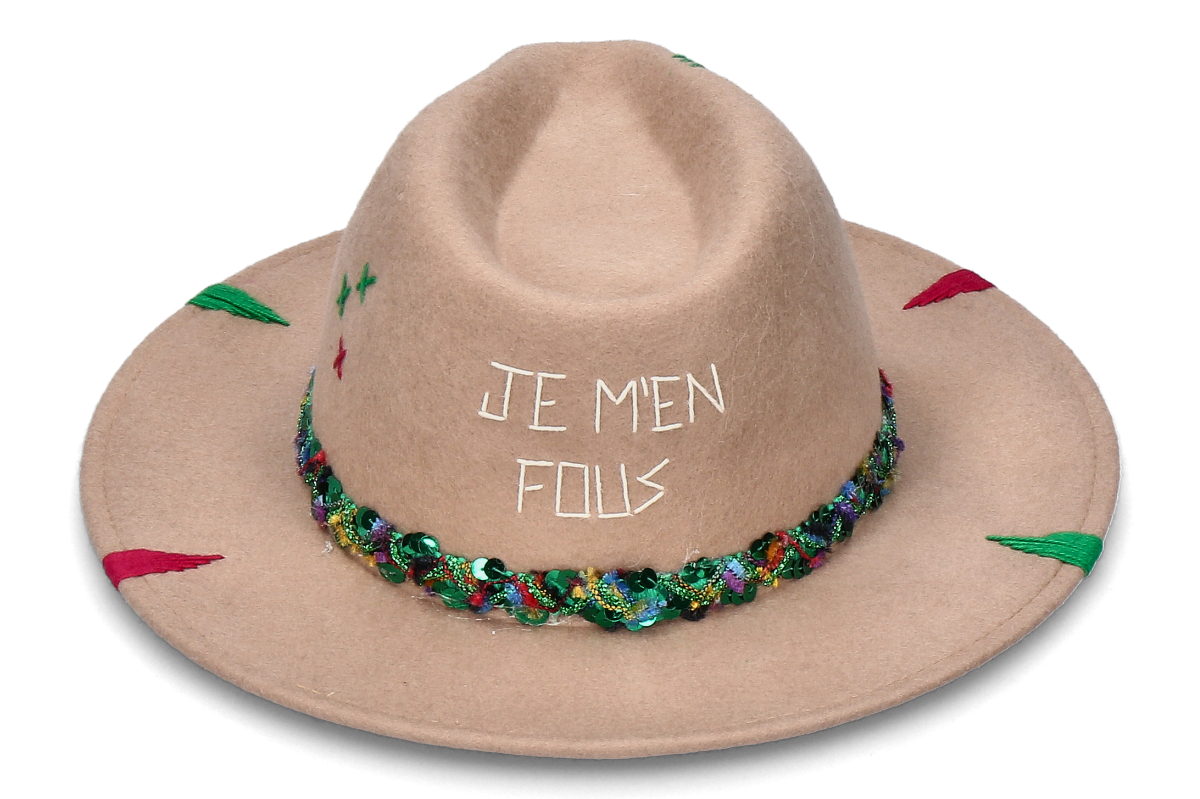 The Hat Gang Filzhut JE M'EN FOUS- C19 beige