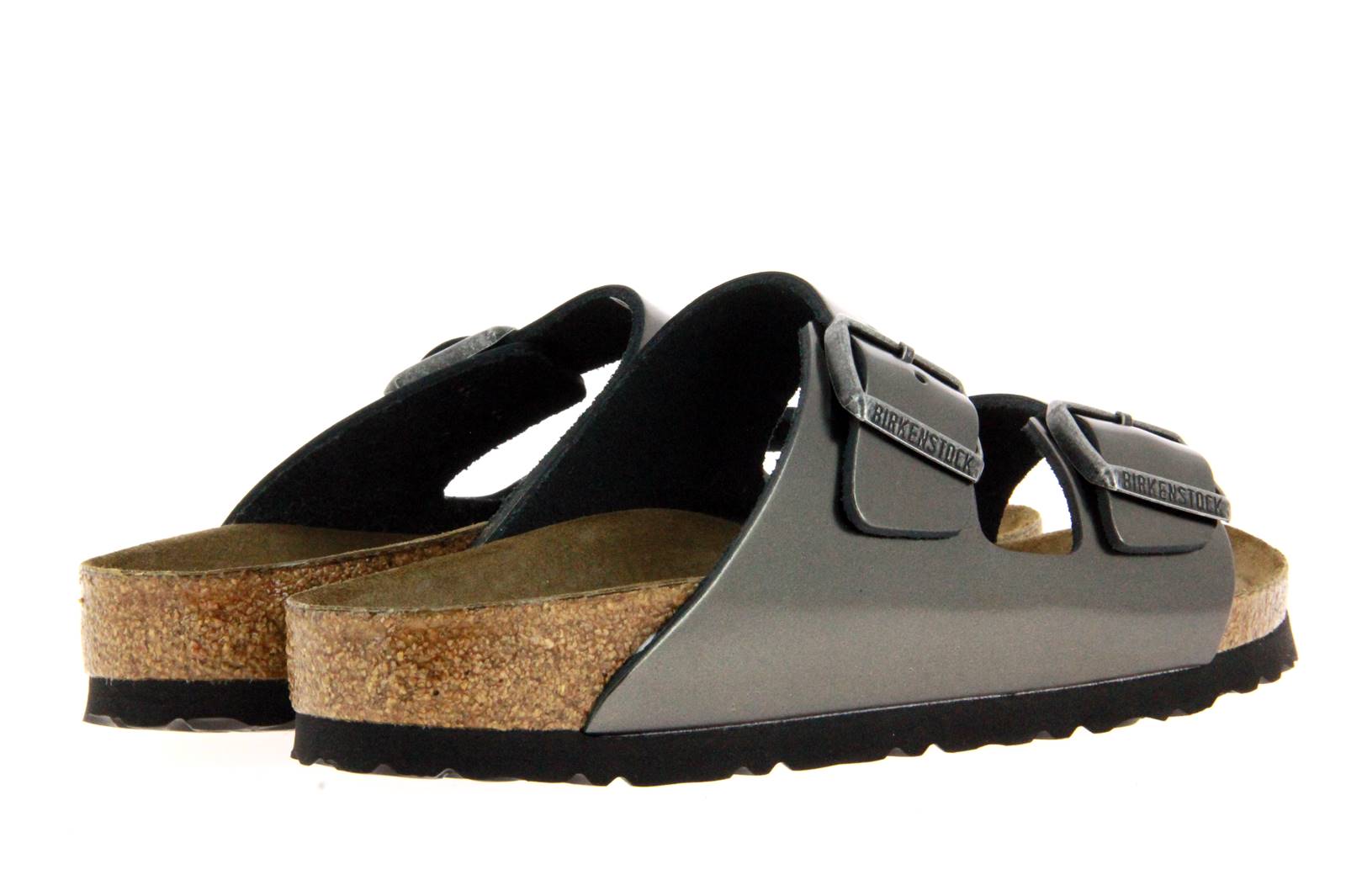 Birkenstock Pantolette ARIZONA SCHMAL NATURLEDER METALLIC ANTHRACITE (37 )