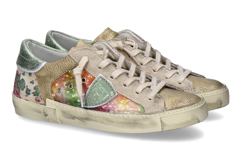 Philippe Model Sneaker PARIS PAILETTES FLEURS MULTICOLOR