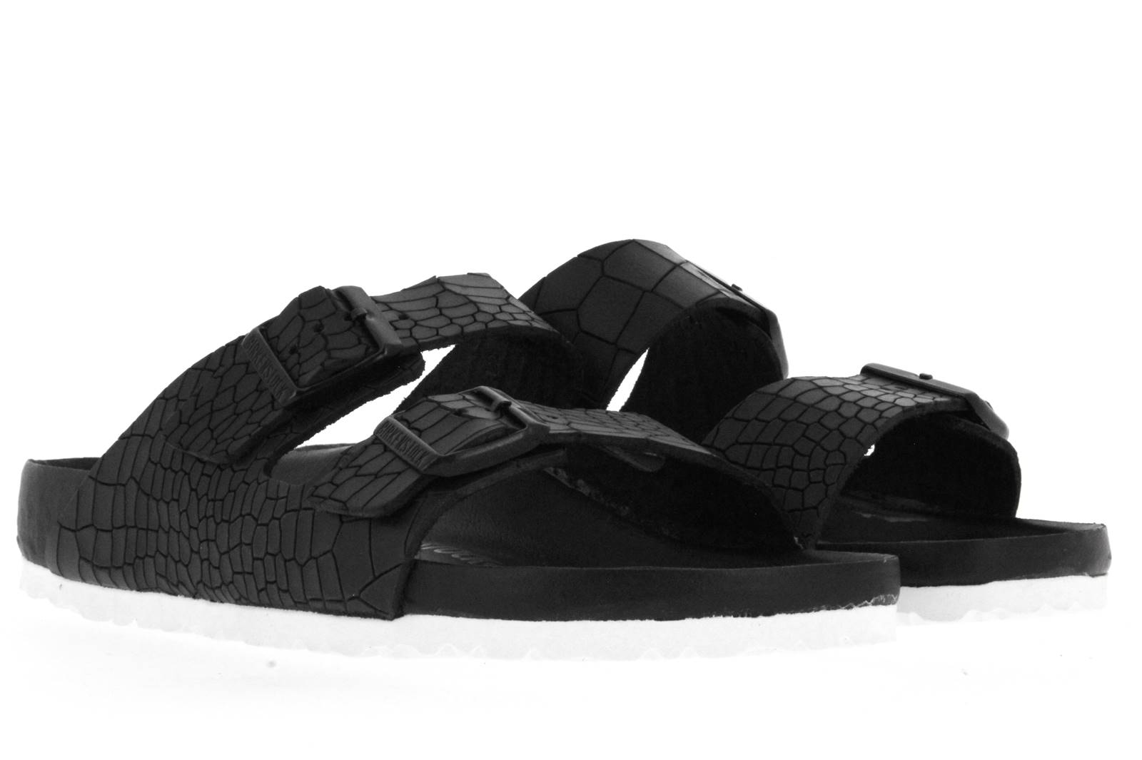 Birkenstock Pantolette ARIZONA SCHMAL CROCO BLACK (42)