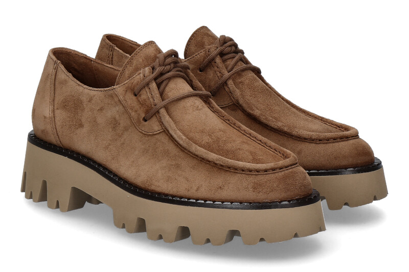 Paul Green Schnürschuh SOFT SUEDE TOFFEE